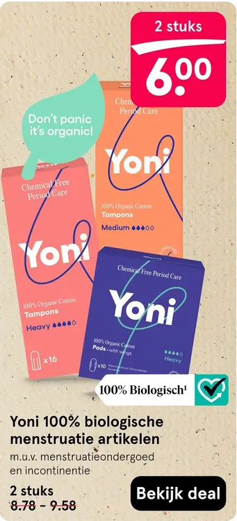 Aanbieding: Biologische menstruatie artikelen