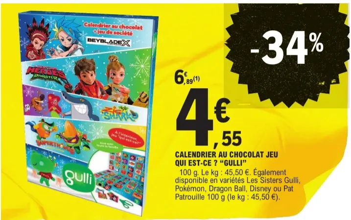 Offre: Calendrier au chocolat jeu qui est-ce?