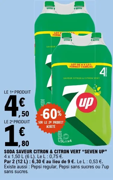 Offre: Soda saveur citron & citron vert