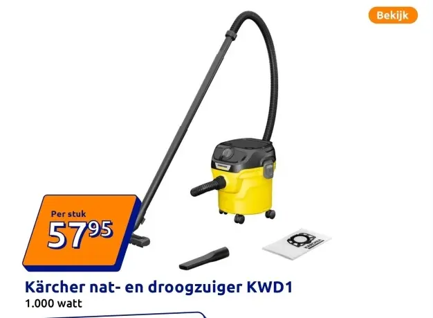 Promotie: Kärcher nat- en droogzuiger KWD1