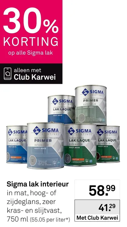 Aanbieding: Sigma lak interieur