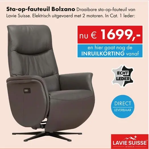 Promotie: Bolzano relaxfauteuil sta-op