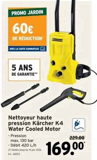 Offre: Nettoyeur haute pression Kärcher K4 Water Cooled Motor