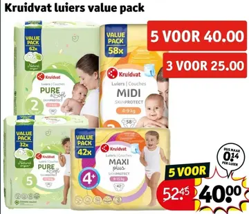 Aanbieding: Kruidvat luiers value pack