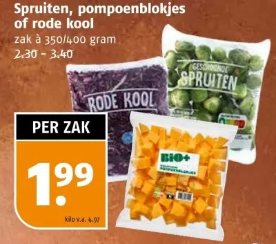 Aanbieding: Spruiten, pompoenblokjes of rode kool