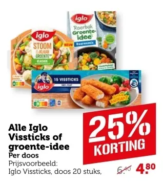 Aanbieding: Alle Iglo Vissticks of groente-idee