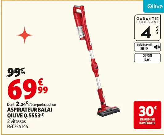 Promotie: Aspirateur balai
