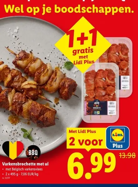 Promotie: Varkensbrochette met ui