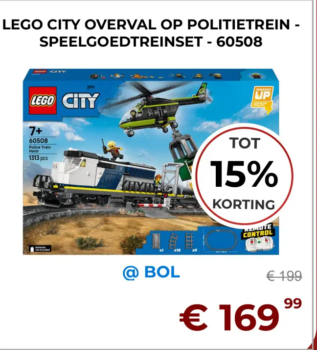 Aanbieding: LEGO CITY OVERVAL OP POLITIETREIN - SPEELGOEDTREINSET - 60508