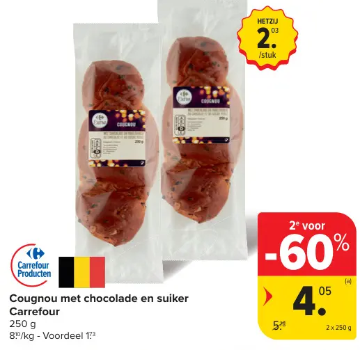 Promotie: Cougnou met chocolade en suiker