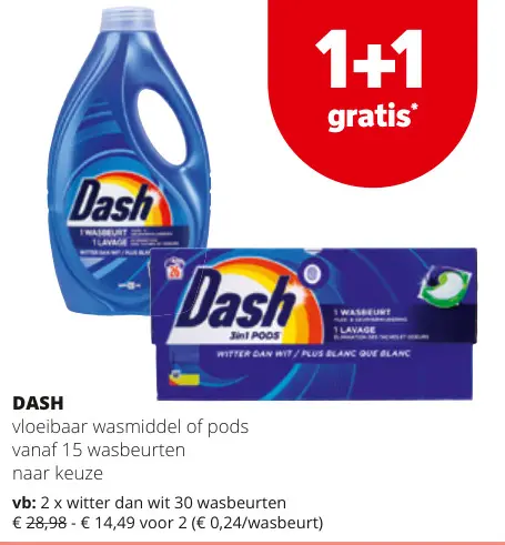 Promotie: vloeibaar wasmiddel of pods