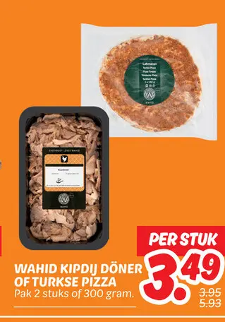 Kipdij döner of turkse pizza