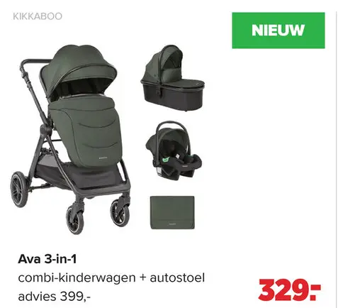 Aanbieding: Ava 3-in-1 combi-kinderwagen + autostoel