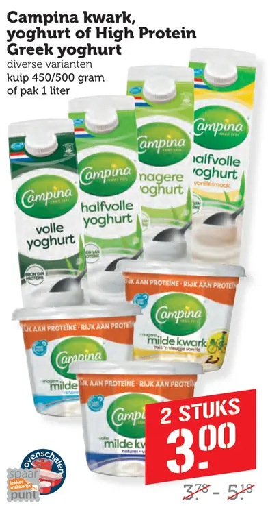 Aanbieding: kwark, yoghurt of High Protein Greek yoghurt