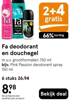 Aanbieding: Deodorant en douchegel
