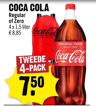 Aanbieding: COCA COLA Regular of Zero