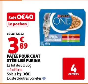 Offre: Pâtée pour chat stérilisé