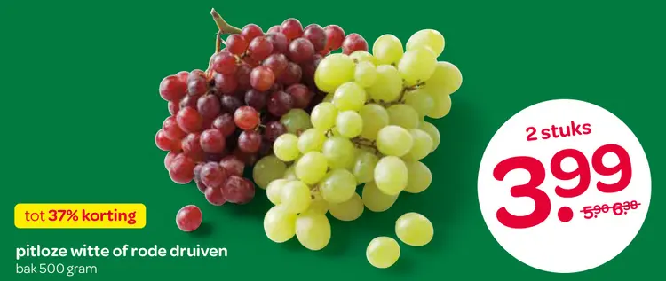 Aanbieding: Pitloze witte of rode druiven