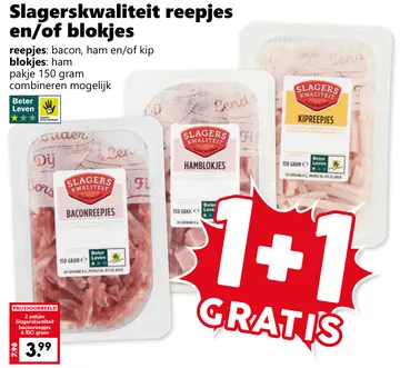 Aanbieding: Slagerskwaliteit reepjes en/of blokjes