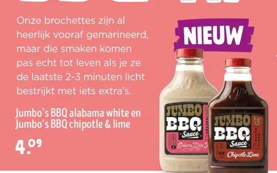 Promotie: Jumbo's BBQ alabama white en Jumbo's BBQ chipotle & lime