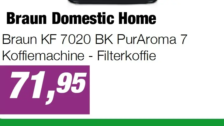 Aanbieding: Braun KF 7020 BK PurAroma 7 Koffiemachine - Filterkoffie