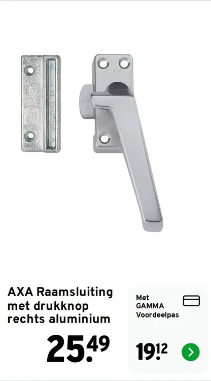 Aanbieding: AXA Raamsluiting met drukknop rechts aluminium