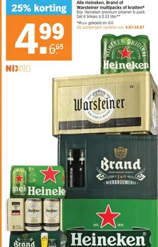 Aanbieding: Alle Heineken, Brand of Warsteiner multipacks