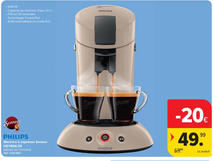 Offre: Machine à espresso Senseo HD7806/35