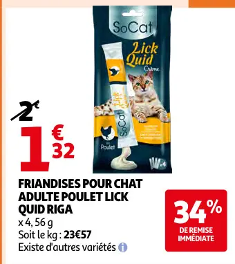Promotie: Friandises pour chat adulte poulet lick quid 