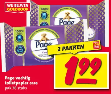 Aanbieding: Page vochtig toiletpapier care