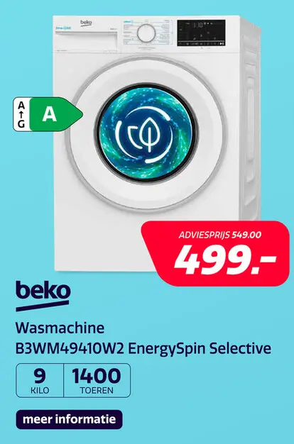 Aanbieding: Beko B3WM49410W2 EnergySpin Selective