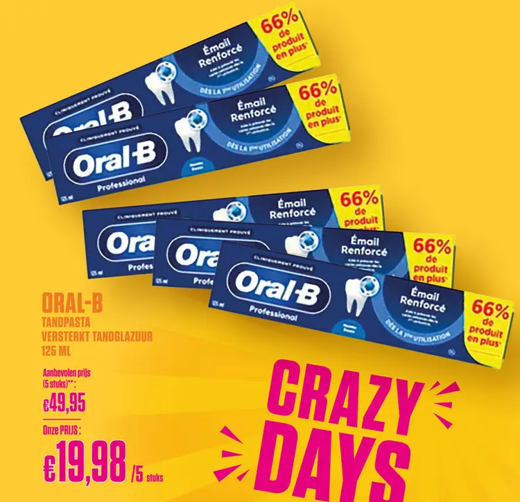 Promotie: Oral-B Tandpasta Versterkt Tandglazuur 125 ml - Oral-B