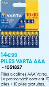 Offre: Piles AAA