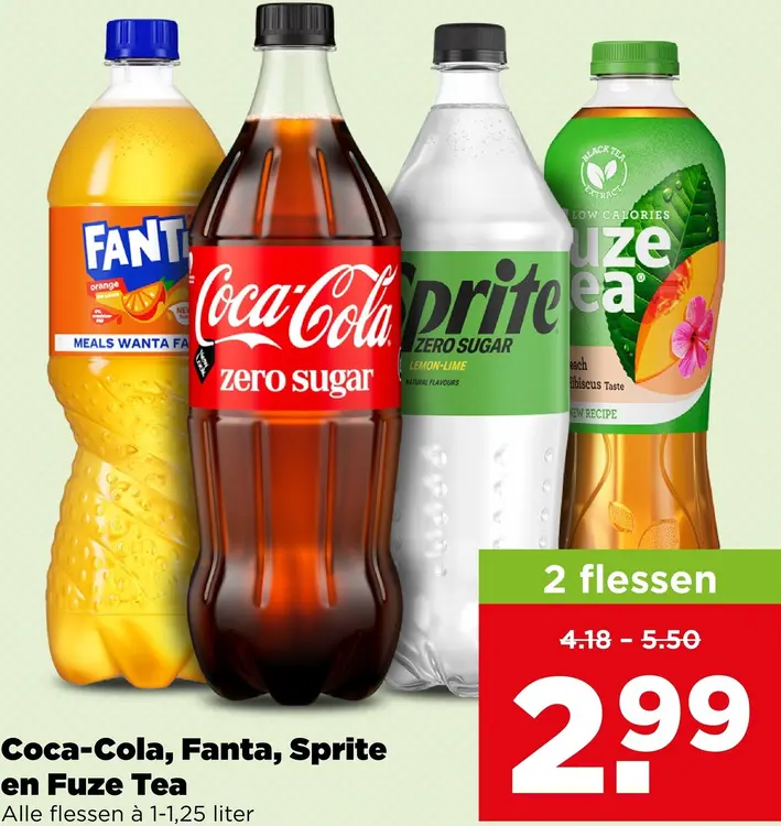 Aanbieding: Coca-Cola, Fanta, Sprite en Fuze Tea