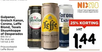 Aanbieding: Gulpener, Grolsch Kanon, Corona, Leffe Blond,