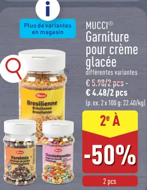 Offre: Garniture pour crème glacée