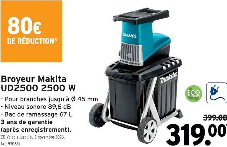 Offre: Broyeur UD2500 2500 W