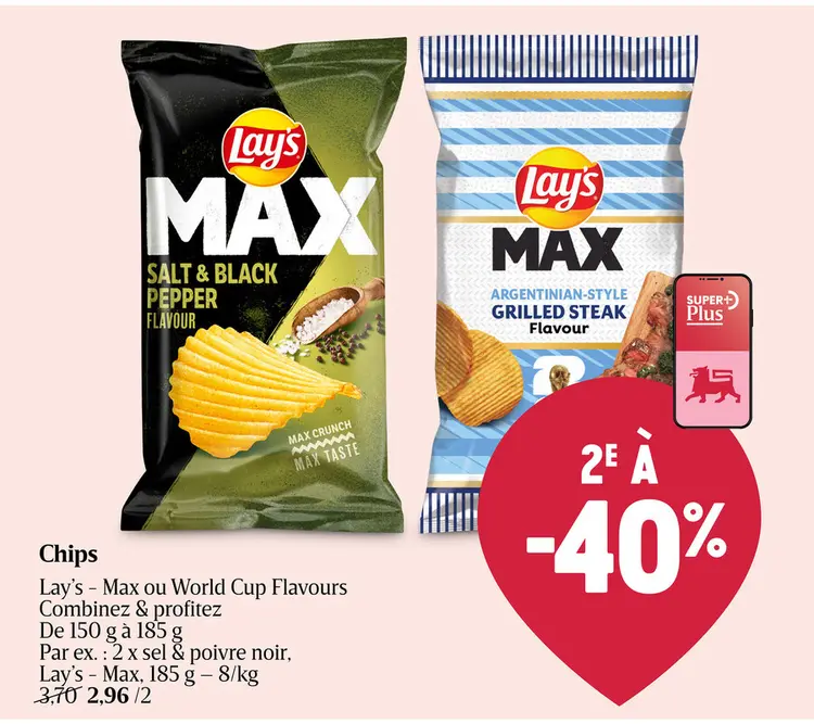 Offre: Lay's Max Argentinian-Style Grilled Steak Flavours