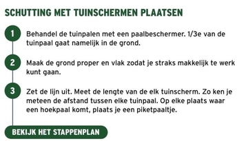 Aanbieding: SCHUTTING MET TUINSCHERMEN PLAATSEN