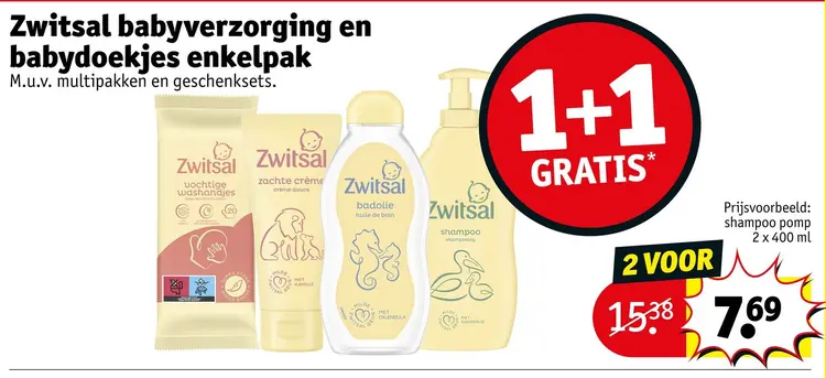 Aanbieding: Zwitsal babyverzorging en babydoekjes enkelpak