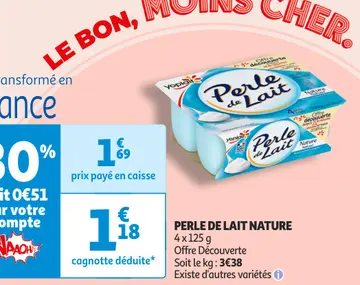 Aanbieding: PERLE DE LAIT NATURE