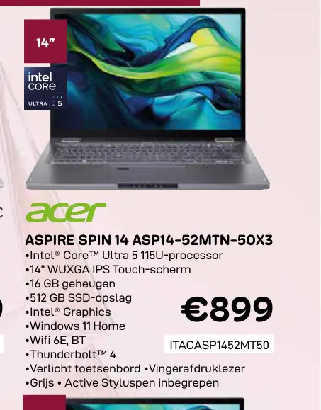 Promotie: Acer aspire spin 14 asp14-52mtn-50x3