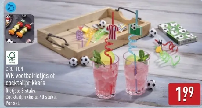 Aanbieding: WK voetbalrietjes of cocktailprikkers