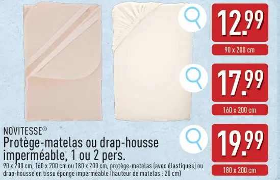 Offre: Protège-matelas ou drap-housse impertéable