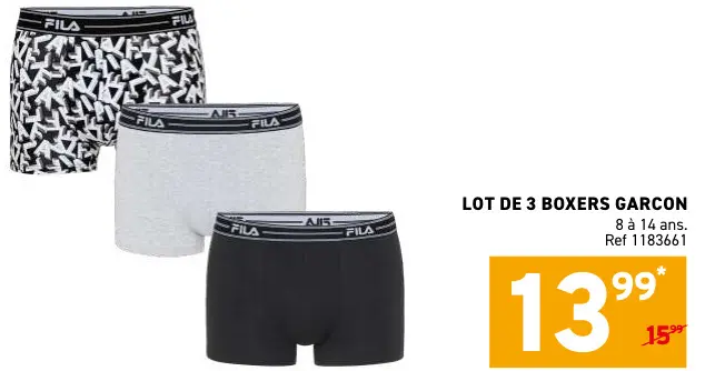 Offre: Lot de 3 boxers garcon