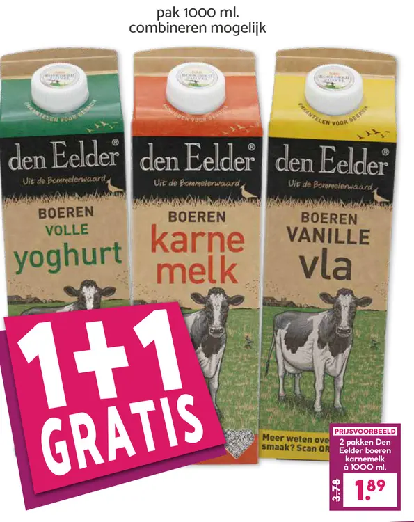 Aanbieding: Boeren volle yoghurt, karnemelk, vanille vla