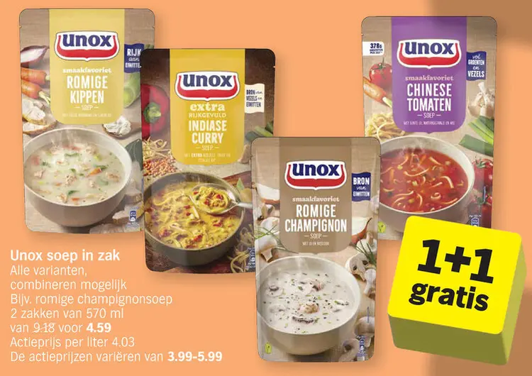 Promotie: Unox soep in zak