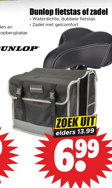 Aanbieding: Dunlop fietstas of zadel