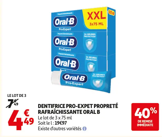 Offre: Dentifrice pro-expert propreté rafraîchissant
