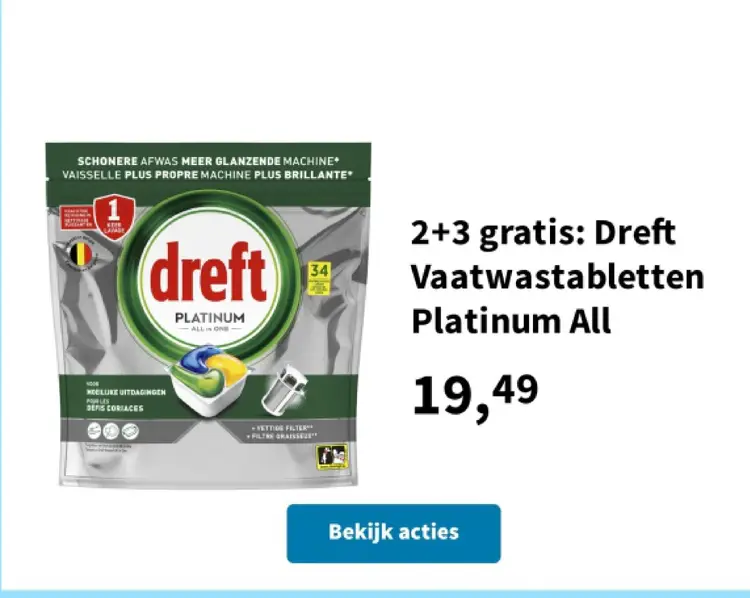 Promotie: Dreft Vaatwastabletten Platinum All